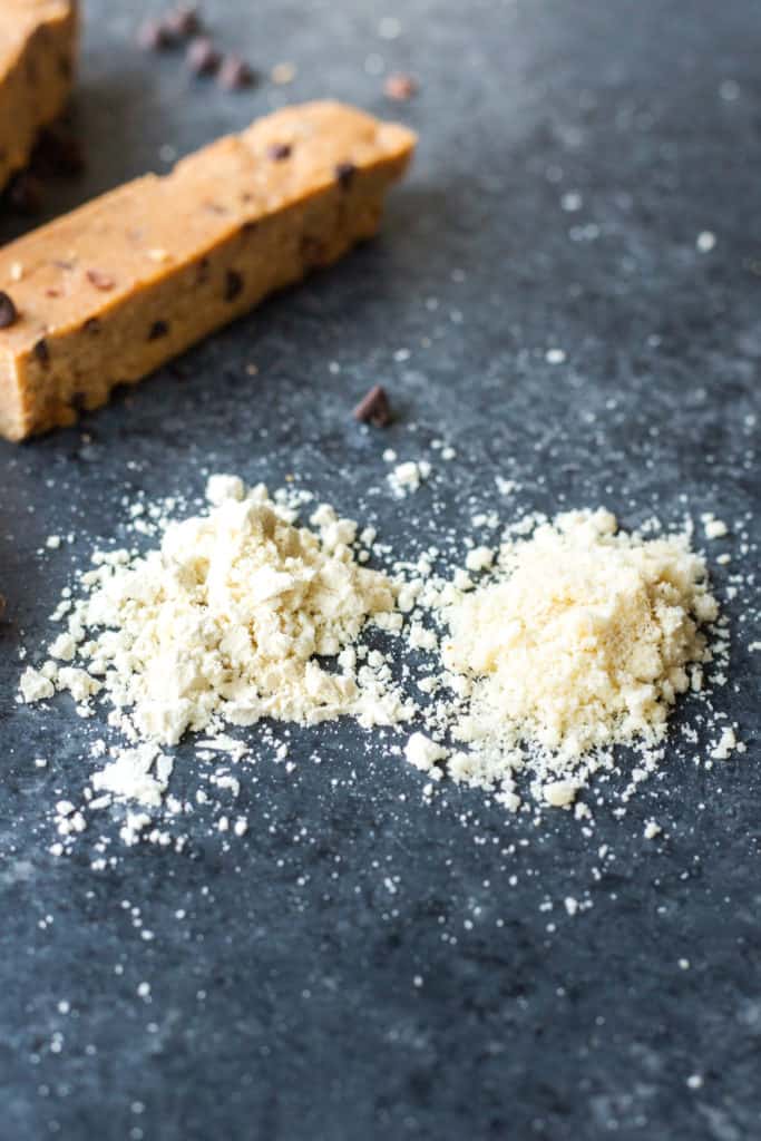 a side-by-side comparison of Bob's Red Mill's Almond Protein and Almond Flour