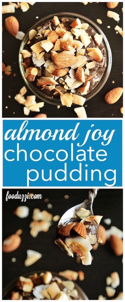 Almond Joy Chocolate Pudding || fooduzzi.com recipes