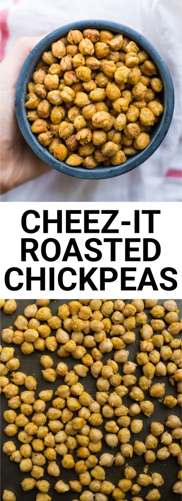 Cheez-it Roasted Chickpeas: a healthy, homemade snack that's vegan, gluten free, and packed with protein! Requires only 6 ingredients! || fooduzzi.com recipe