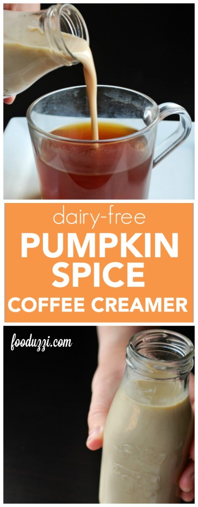 Dairy Free Pumpkin Spice Coffee Creamer || fooduzzi.com recipes