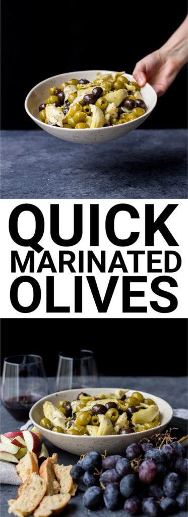 Homemade Quick Marinated Olives: A simple way to enjoy marinated olives on the cheap! Naturally gluten free and vegan. || fooduzzi.com recipe