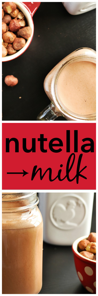Nutella Milk: An ultra-creamy, five ingredient homemade hazelnut milk that tastes just like Nutella! This gluten free, vegan, and paleo recipe is perfect for breakfast! || fooduzzi.com
