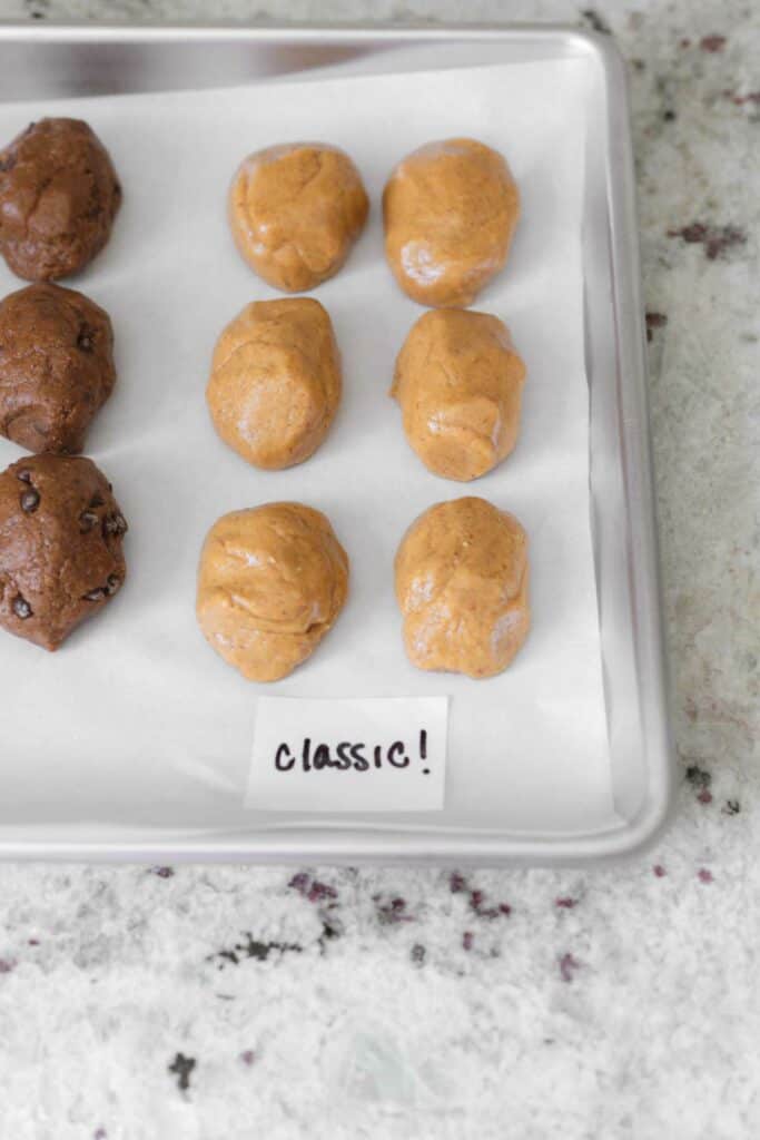 a row of classic vegan peanut butter egg filling