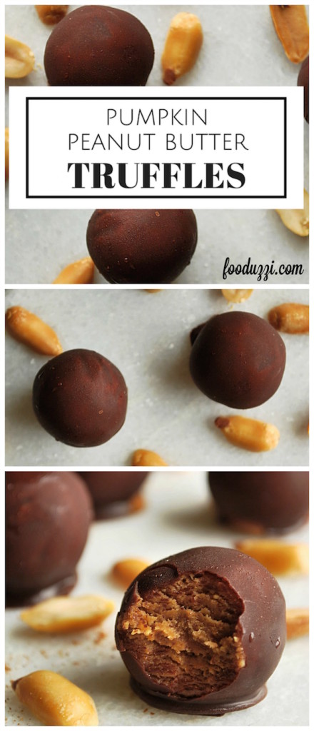 Pumpkin Peanut Butter Truffles || fooduzzi.com recipes
