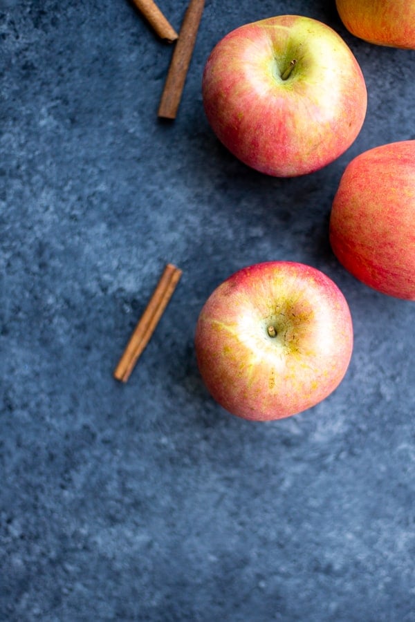 apples and cinnamon sticks