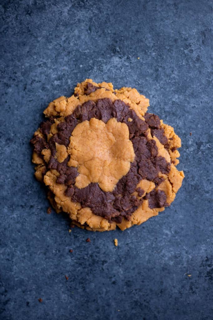 Stack of Swirled Chocolate Peanut Butter Slice & Bake Cookies dough