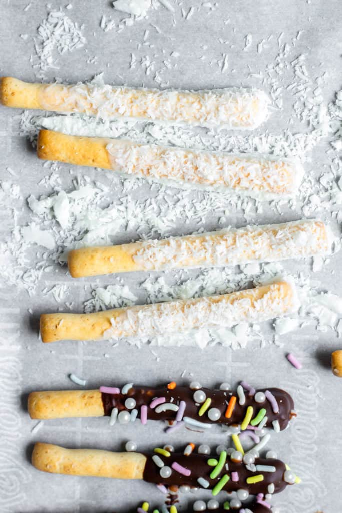 vegan coconut butter pretzels on a baking sheet