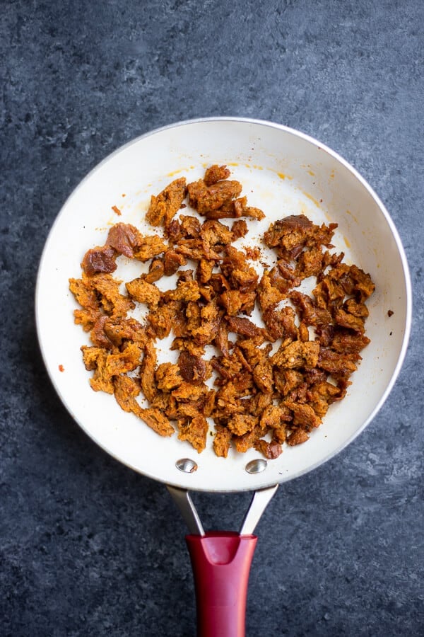 pan of vegan mexican seitan