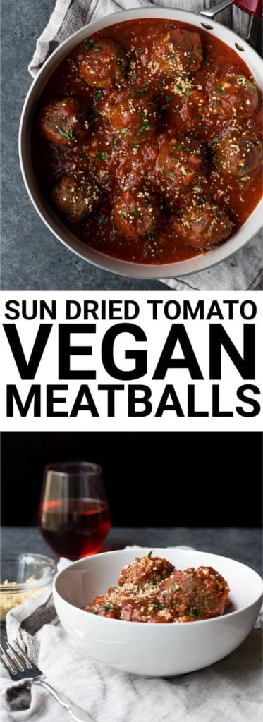 Sun Dried Tomato Vegan Meatballs: Tender vegan meatballs made from lentils & pecans! Easily made gluten free, and a quick, filling, & healthy dinner option! || fooduzzi.com recipe