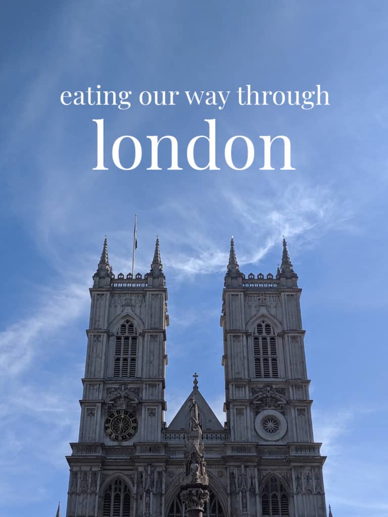 Westminister Abbey in London against a blue sky