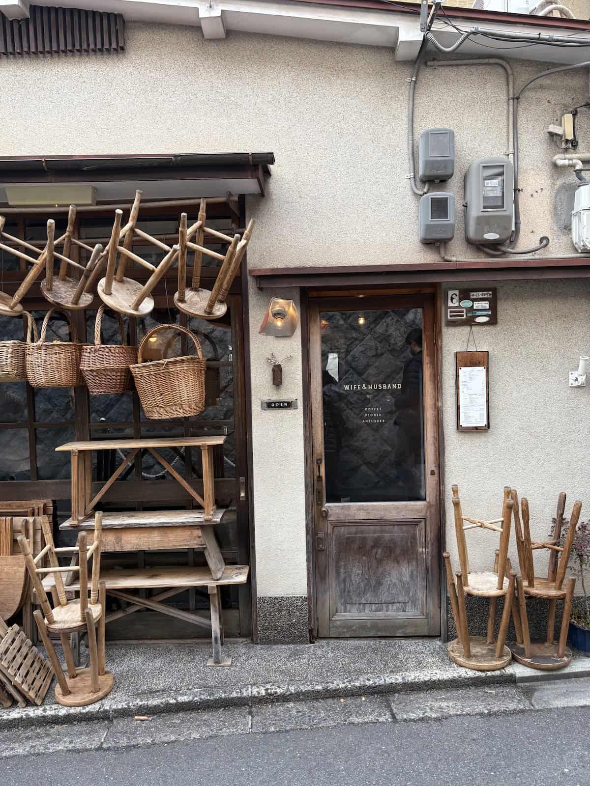 the outside of Wife + Husband in Kyoto
